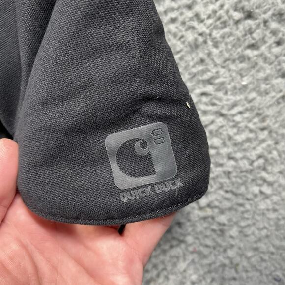 Carhartt Full Swing Zip Hooded Jacket Women Small 4/6 Black Company Logo Duck - Picture 3 of 11